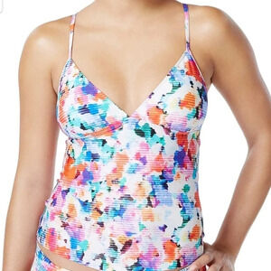 NWT Kenneth Cole Cabana Cutie Tankini Swim Top S